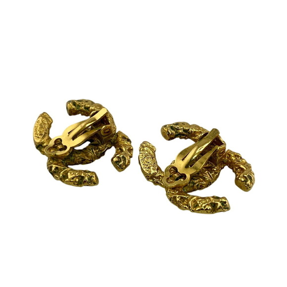 CHANEL Gold Logo Earrings - Picture 3 of 7